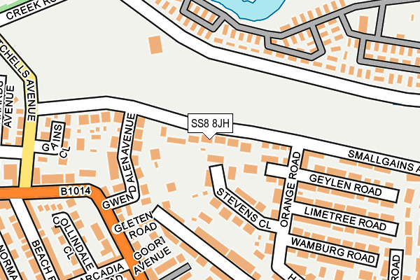 SS8 8JH map - OS OpenMap – Local (Ordnance Survey) SS8 8JH map - OS OpenMap – Local (Ordnance Survey)