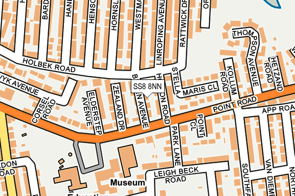 SS8 8NN map - OS OpenMap – Local (Ordnance Survey) SS8 8NN map - OS OpenMap – Local (Ordnance Survey)