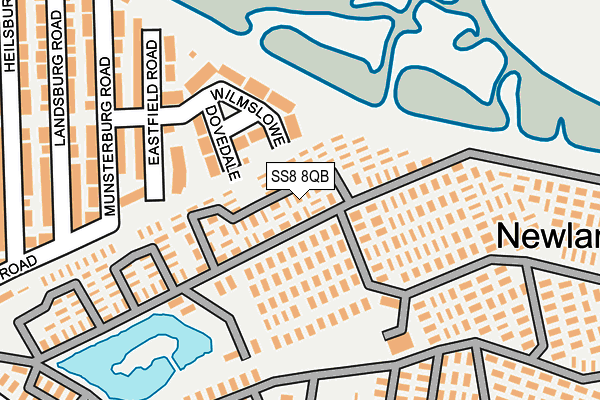 SS8 8QB map - OS OpenMap – Local (Ordnance Survey) SS8 8QB map - OS OpenMap – Local (Ordnance Survey)