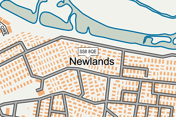 SS8 8QE map - OS OpenMap – Local (Ordnance Survey) SS8 8QE map - OS OpenMap – Local (Ordnance Survey)