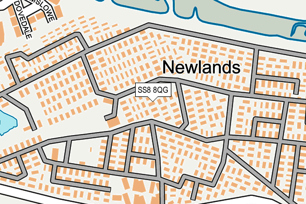 SS8 8QG map - OS OpenMap – Local (Ordnance Survey) SS8 8QG map - OS OpenMap – Local (Ordnance Survey)