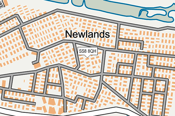 SS8 8QH map - OS OpenMap – Local (Ordnance Survey) SS8 8QH map - OS OpenMap – Local (Ordnance Survey)
