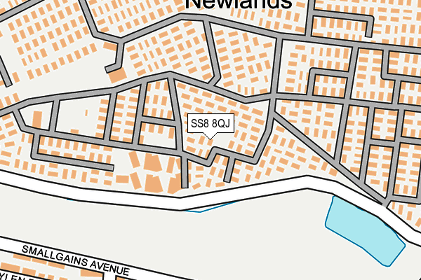 SS8 8QJ map - OS OpenMap – Local (Ordnance Survey) SS8 8QJ map - OS OpenMap – Local (Ordnance Survey)