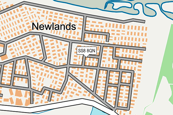 SS8 8QN map - OS OpenMap – Local (Ordnance Survey) SS8 8QN map - OS OpenMap – Local (Ordnance Survey)
