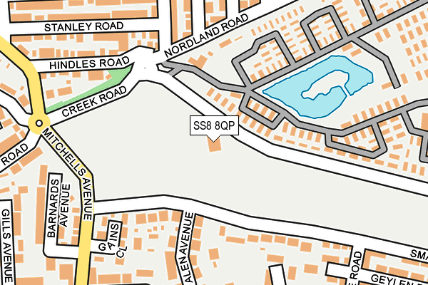 SS8 8QP map - OS OpenMap – Local (Ordnance Survey) SS8 8QP map - OS OpenMap – Local (Ordnance Survey)