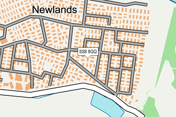 SS8 8QQ map - OS OpenMap – Local (Ordnance Survey) SS8 8QQ map - OS OpenMap – Local (Ordnance Survey)