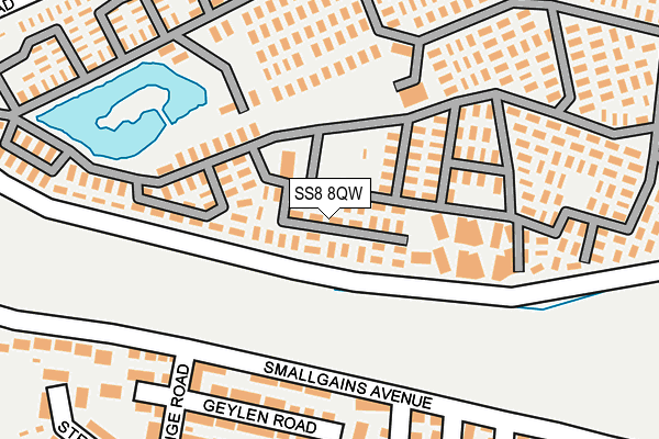 SS8 8QW map - OS OpenMap – Local (Ordnance Survey) SS8 8QW map - OS OpenMap – Local (Ordnance Survey)