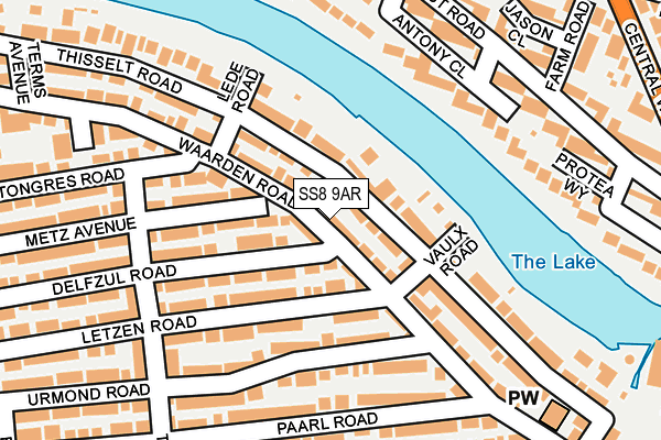SS8 9AR map - OS OpenMap – Local (Ordnance Survey) SS8 9AR map - OS OpenMap – Local (Ordnance Survey)