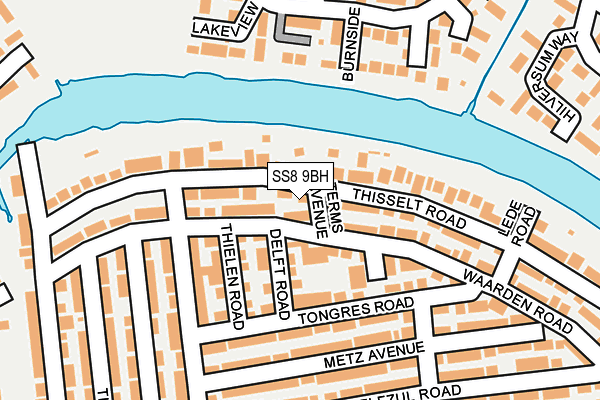 SS8 9BH map - OS OpenMap – Local (Ordnance Survey) SS8 9BH map - OS OpenMap – Local (Ordnance Survey)