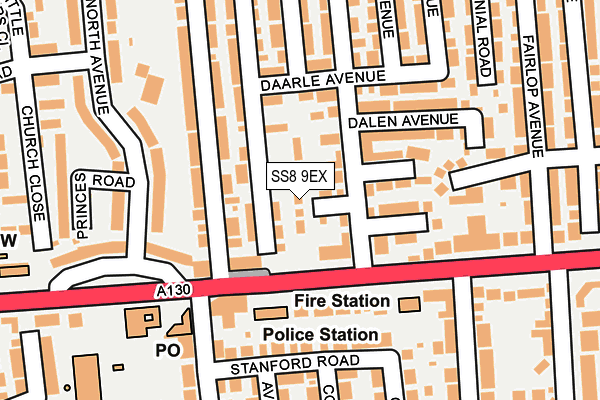 SS8 9EX map - OS OpenMap – Local (Ordnance Survey) SS8 9EX map - OS OpenMap – Local (Ordnance Survey)