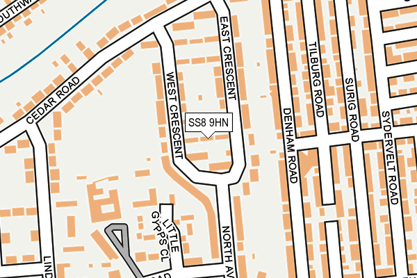 SS8 9HN map - OS OpenMap – Local (Ordnance Survey) SS8 9HN map - OS OpenMap – Local (Ordnance Survey)