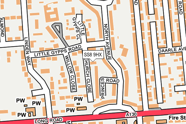 SS8 9HX map - OS OpenMap – Local (Ordnance Survey) SS8 9HX map - OS OpenMap – Local (Ordnance Survey)