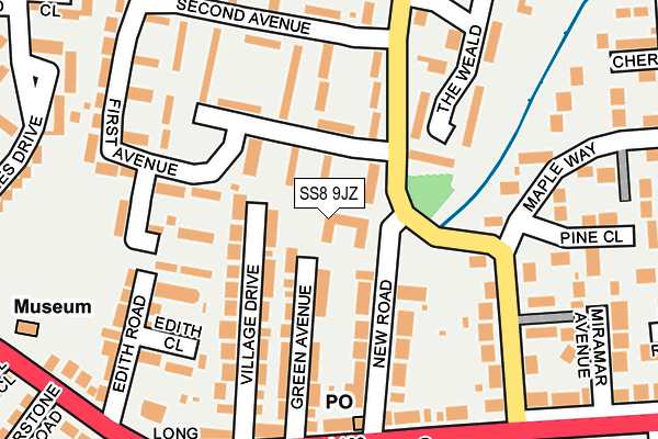 SS8 9JZ map - OS OpenMap – Local (Ordnance Survey) SS8 9JZ map - OS OpenMap – Local (Ordnance Survey)