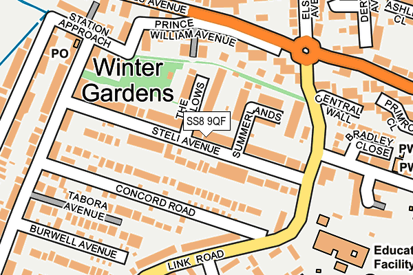 SS8 9QF map - OS OpenMap – Local (Ordnance Survey)