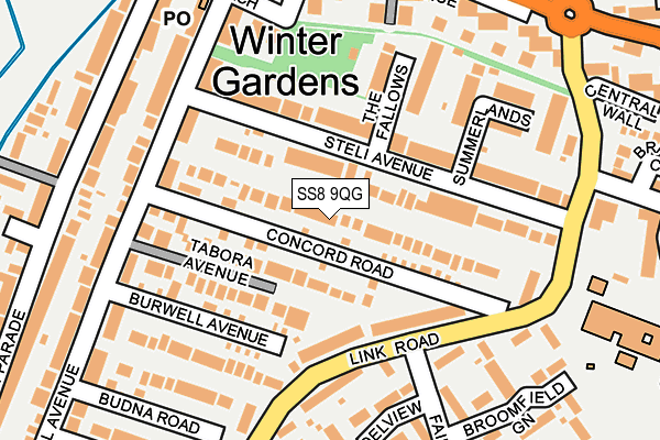 SS8 9QG map - OS OpenMap – Local (Ordnance Survey) SS8 9QG map - OS OpenMap – Local (Ordnance Survey)