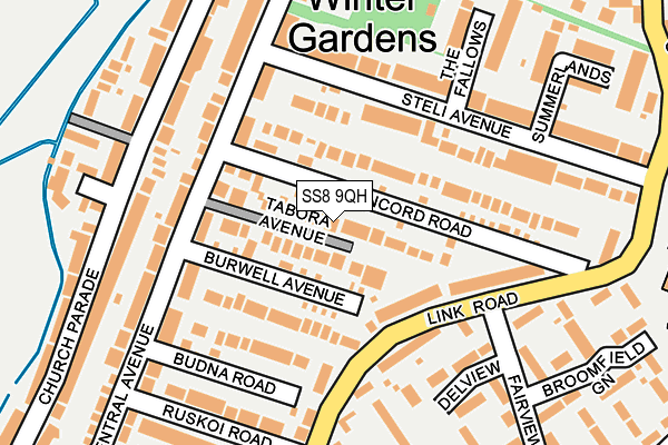 SS8 9QH map - OS OpenMap – Local (Ordnance Survey)