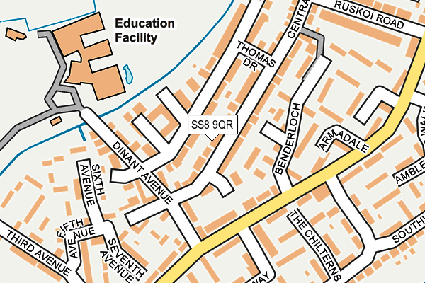 SS8 9QR map - OS OpenMap – Local (Ordnance Survey) SS8 9QR map - OS OpenMap – Local (Ordnance Survey)