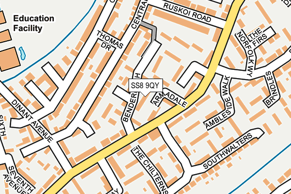 SS8 9QY map - OS OpenMap – Local (Ordnance Survey) SS8 9QY map - OS OpenMap – Local (Ordnance Survey)