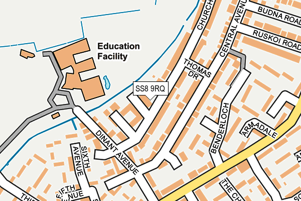 SS8 9RQ map - OS OpenMap – Local (Ordnance Survey)