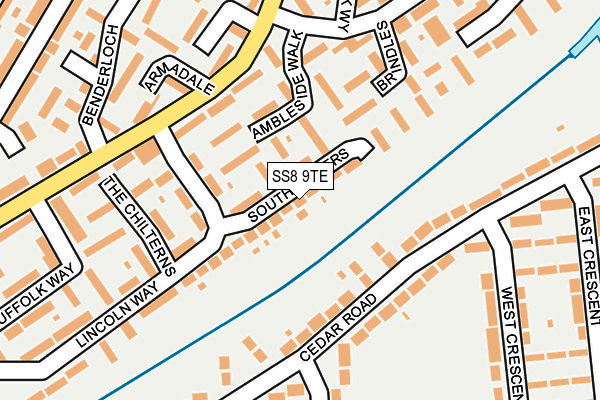 SS8 9TE map - OS OpenMap – Local (Ordnance Survey) SS8 9TE map - OS OpenMap – Local (Ordnance Survey)