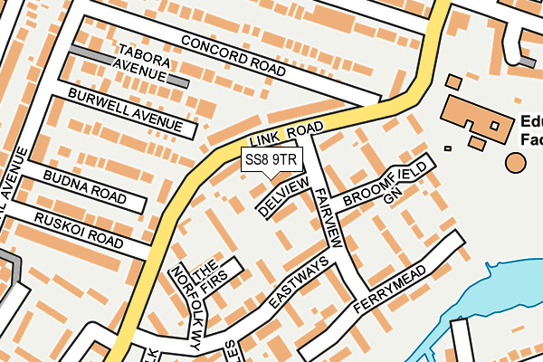 SS8 9TR map - OS OpenMap – Local (Ordnance Survey) SS8 9TR map - OS OpenMap – Local (Ordnance Survey)