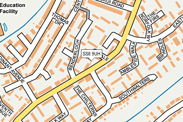 SS8 9UH map - OS OpenMap – Local (Ordnance Survey) SS8 9UH map - OS OpenMap – Local (Ordnance Survey)