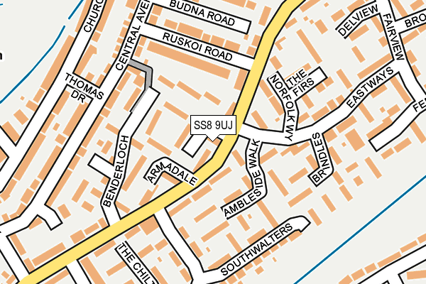 SS8 9UJ map - OS OpenMap – Local (Ordnance Survey) SS8 9UJ map - OS OpenMap – Local (Ordnance Survey)