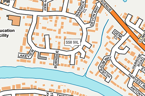 SS8 9XL map - OS OpenMap – Local (Ordnance Survey) SS8 9XL map - OS OpenMap – Local (Ordnance Survey)