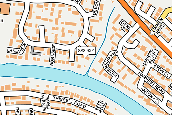 SS8 9XZ map - OS OpenMap – Local (Ordnance Survey) SS8 9XZ map - OS OpenMap – Local (Ordnance Survey)