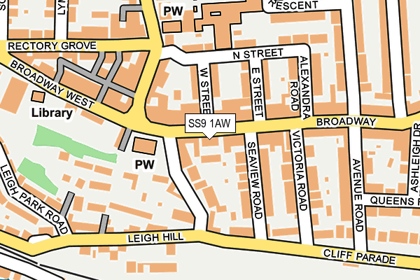 SS9 1AW map - OS OpenMap – Local (Ordnance Survey) SS9 1AW map - OS OpenMap – Local (Ordnance Survey)