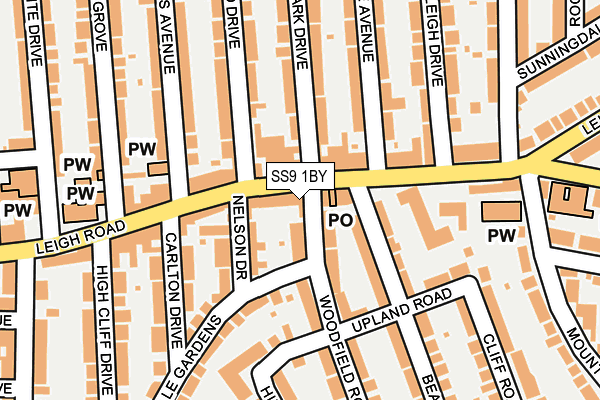 SS9 1BY map - OS OpenMap – Local (Ordnance Survey) SS9 1BY map - OS OpenMap – Local (Ordnance Survey)