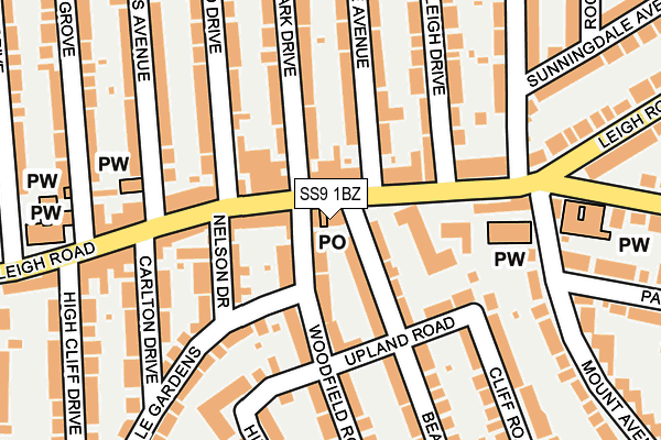 SS9 1BZ map - OS OpenMap – Local (Ordnance Survey) SS9 1BZ map - OS OpenMap – Local (Ordnance Survey)