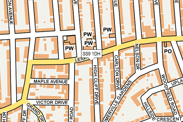 SS9 1DH map - OS OpenMap – Local (Ordnance Survey) SS9 1DH map - OS OpenMap – Local (Ordnance Survey)
