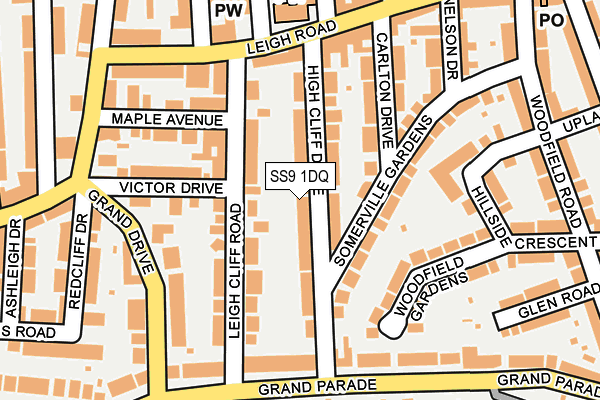 SS9 1DQ map - OS OpenMap – Local (Ordnance Survey) SS9 1DQ map - OS OpenMap – Local (Ordnance Survey)