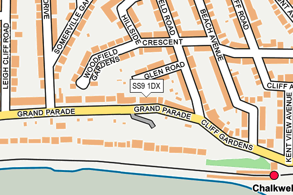 SS9 1DX map - OS OpenMap – Local (Ordnance Survey) SS9 1DX map - OS OpenMap – Local (Ordnance Survey)