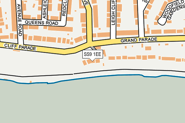 SS9 1EE map - OS OpenMap – Local (Ordnance Survey) SS9 1EE map - OS OpenMap – Local (Ordnance Survey)