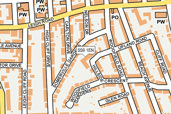 SS9 1EN map - OS OpenMap – Local (Ordnance Survey) SS9 1EN map - OS OpenMap – Local (Ordnance Survey)