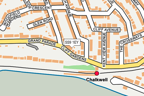 SS9 1EY map - OS OpenMap – Local (Ordnance Survey) SS9 1EY map - OS OpenMap – Local (Ordnance Survey)