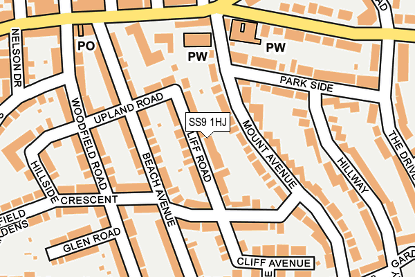 SS9 1HJ map - OS OpenMap – Local (Ordnance Survey) SS9 1HJ map - OS OpenMap – Local (Ordnance Survey)