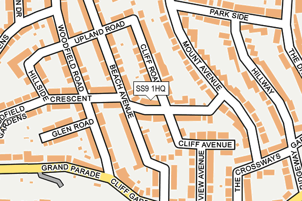 SS9 1HQ map - OS OpenMap – Local (Ordnance Survey) SS9 1HQ map - OS OpenMap – Local (Ordnance Survey)