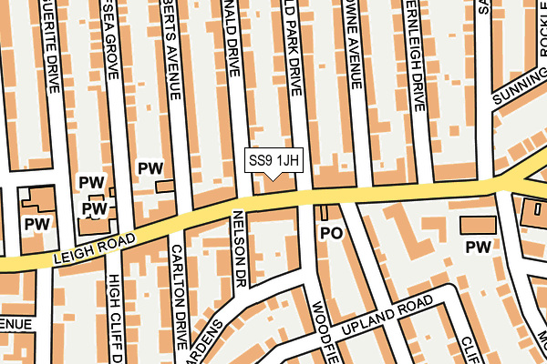 SS9 1JH map - OS OpenMap – Local (Ordnance Survey) SS9 1JH map - OS OpenMap – Local (Ordnance Survey)