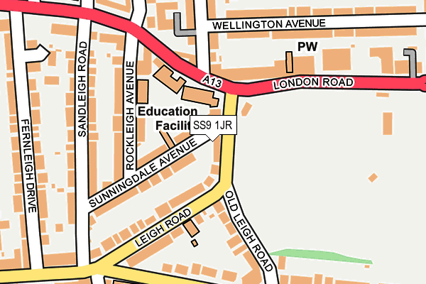SS9 1JR map - OS OpenMap – Local (Ordnance Survey) SS9 1JR map - OS OpenMap – Local (Ordnance Survey)