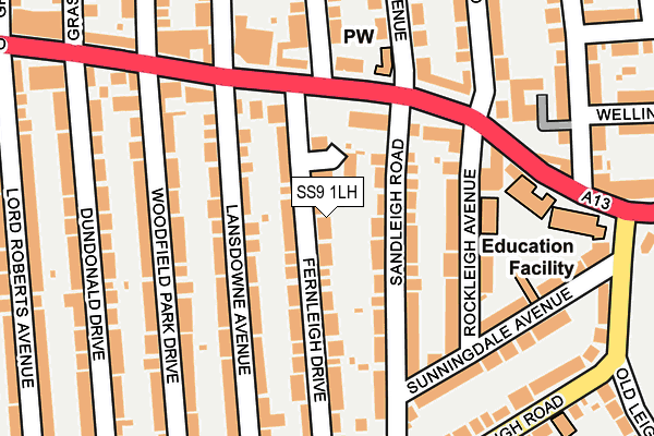 SS9 1LH map - OS OpenMap – Local (Ordnance Survey) SS9 1LH map - OS OpenMap – Local (Ordnance Survey)