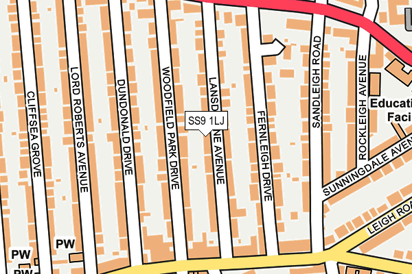 SS9 1LJ map - OS OpenMap – Local (Ordnance Survey) SS9 1LJ map - OS OpenMap – Local (Ordnance Survey)