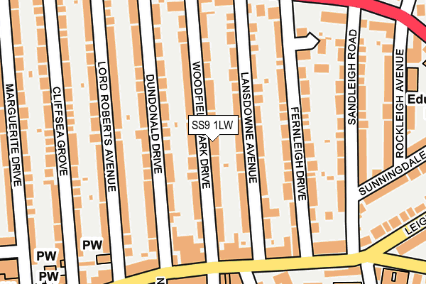 SS9 1LW map - OS OpenMap – Local (Ordnance Survey) SS9 1LW map - OS OpenMap – Local (Ordnance Survey)