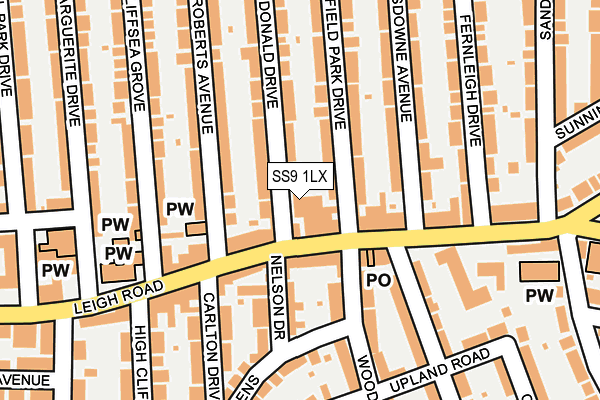SS9 1LX map - OS OpenMap – Local (Ordnance Survey) SS9 1LX map - OS OpenMap – Local (Ordnance Survey)