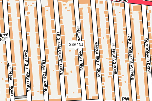 SS9 1NJ map - OS OpenMap – Local (Ordnance Survey) SS9 1NJ map - OS OpenMap – Local (Ordnance Survey)