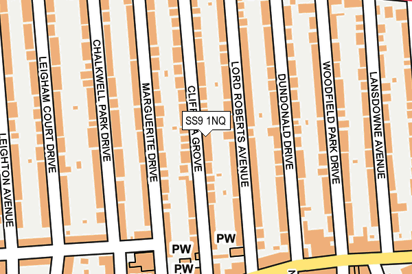 SS9 1NQ map - OS OpenMap – Local (Ordnance Survey)