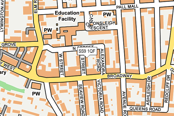 SS9 1QF map - OS OpenMap – Local (Ordnance Survey) SS9 1QF map - OS OpenMap – Local (Ordnance Survey)