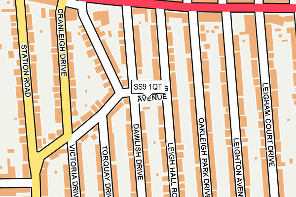 SS9 1QT map - OS OpenMap – Local (Ordnance Survey) SS9 1QT map - OS OpenMap – Local (Ordnance Survey)